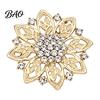 Elegant Alloy Lapel Pins Hollow Rhinestone Flower Brooch, Floral Decorative Pin, Clothing Embellishment Pin Vintage Jewelry for Wedding Party
