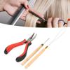 Hair Extension Tool Kit with Silicone Rings Crochet Pulling Hook Portable Hair Styling Kit
