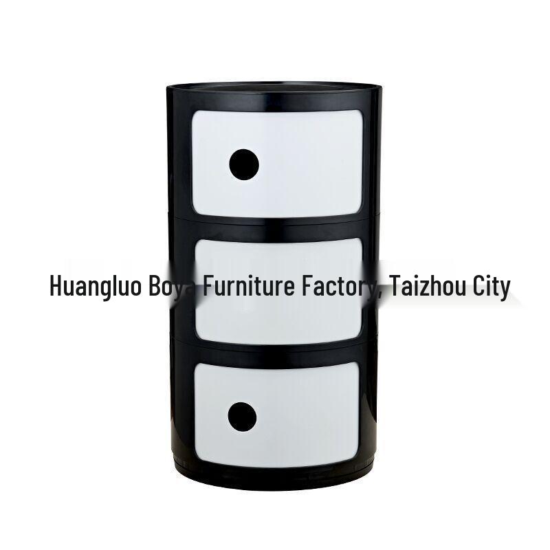 Compact Modern Round Bedside Table with Multifunctional Storage