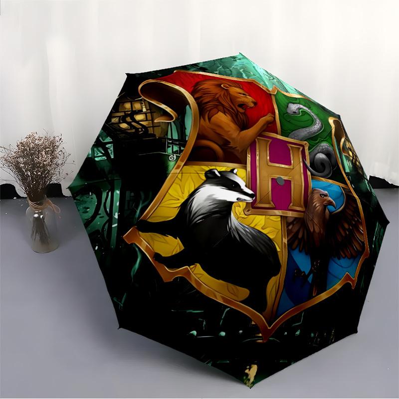 1pc Hogwarts Crest Auto Open/close Umbrella, Portable Travel Umbrella, Everyday Use - Outdoor Accessory, Artistic Pattern, Compact Design, Fashion Lov