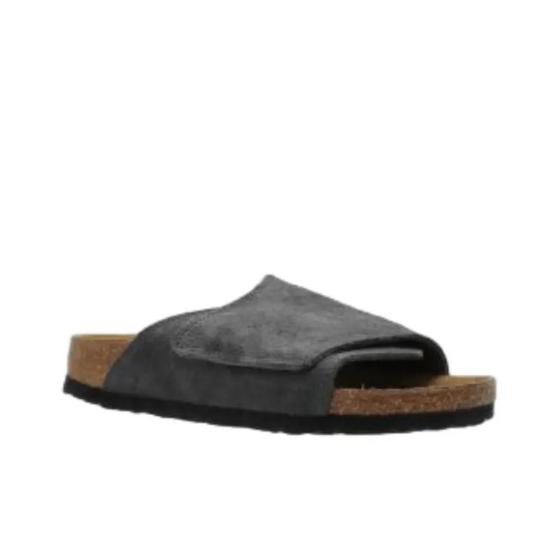Birkenstock Solana VL Unisex Minimalist Versatile Fashion Rubber Anti-Wear Slide Sandals Dark Grey 1031597 39