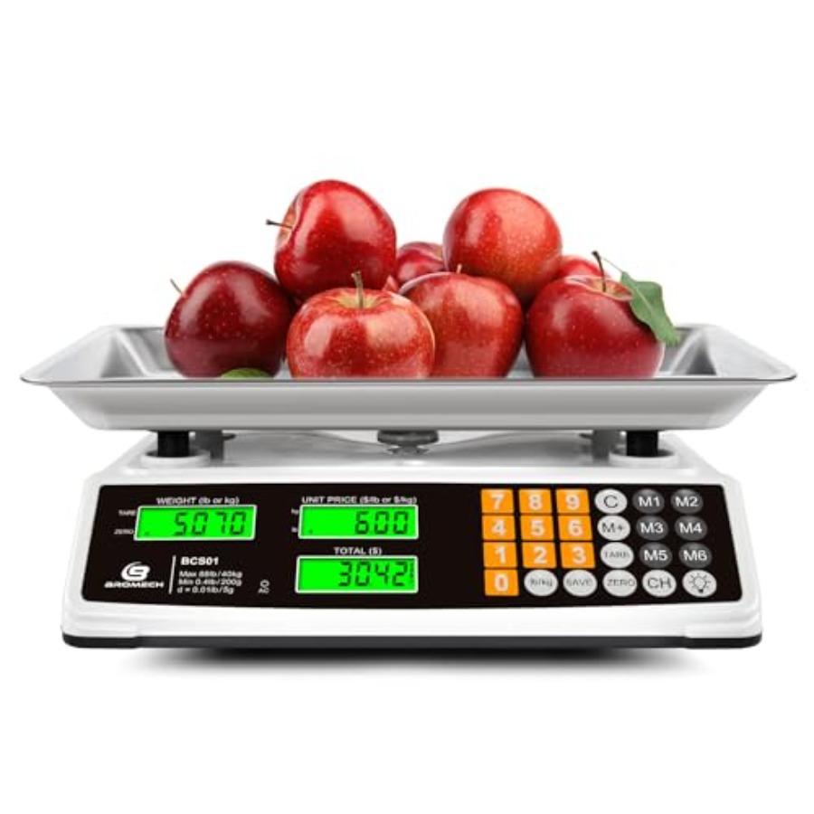 

Price Computing Scale 88lb/40kg Commercial Food Scale for Produce Meat with Stainless Steel Large Platform LCD Display and Gree United States