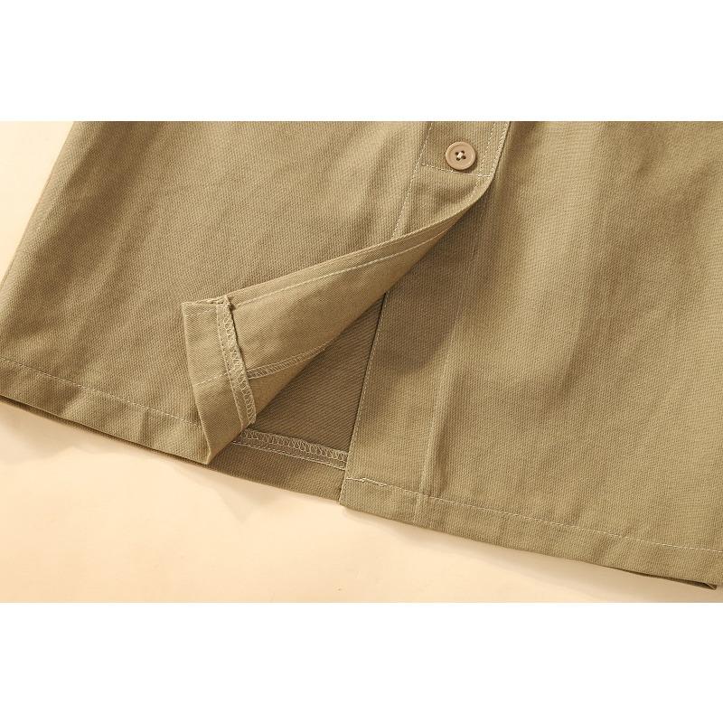 DIMANAF 2025 Neuer Sommer Knöpfe Baumwollrock Damen Locker Lässig Schwarzer Rock