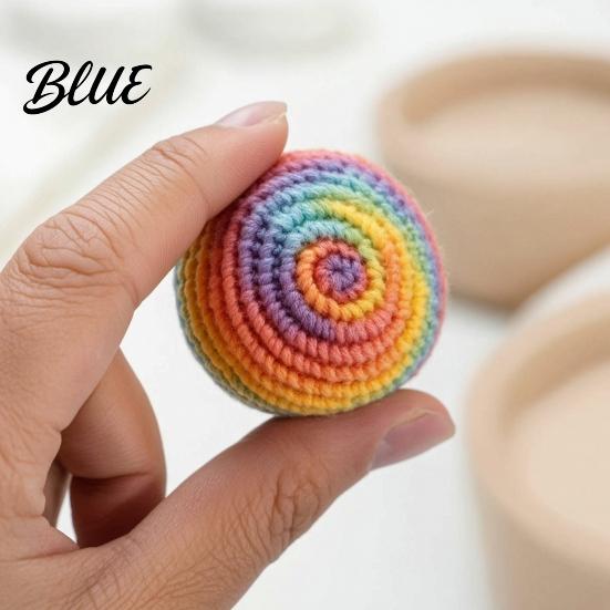 Soft Durable Sandbags 6Pcs Knitted Footbag Sack Handmade Crochet Juggling Balls for Beginners Vibrant Pattern Yarn Outdoor Play Colorful Gift Teens