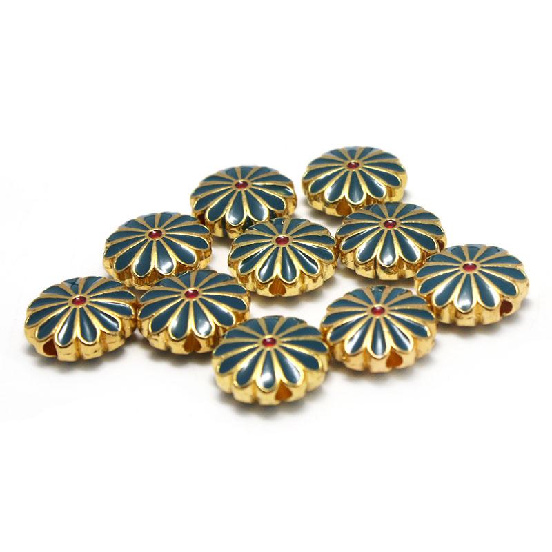 10pcs Copper Metal Drop Oil Flower Spacer Beads Charm for Jewelry Making Beads Accessories fit Earrings Bracelet DIY Accessories
