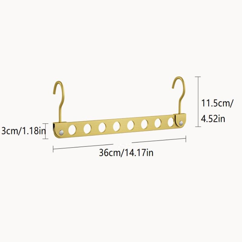 8 Hole Aluminum Alloy Clothes Hanger Space Saving Foldable Pants Hanger Magic Seamless Multiplayer Closet Organizer