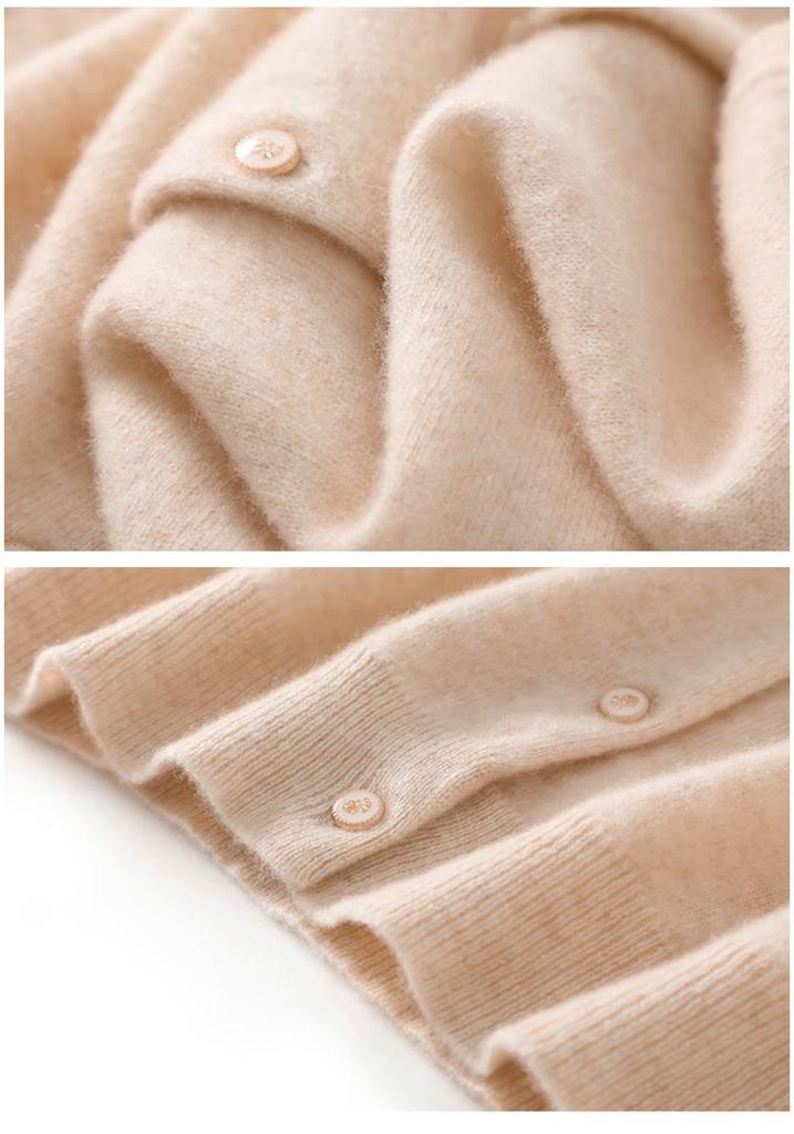 Women's Autumn Winter Cashmere Knit Cardigan: Loose-Fit, Long Sleeve, Round Neck, Versatile Fashion Top.