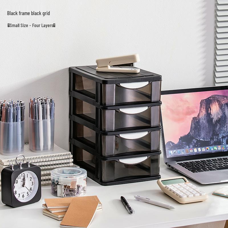 Transparent Drawer-Style Desktop Storage Box for Household Items and Cosmetics