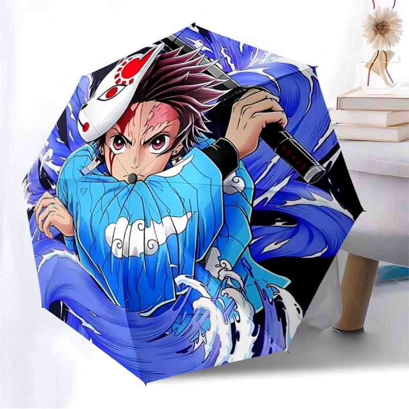 1pc Demon Slayer Automatic Open/Close Umbrella, Lightweight Design for Everyone, Halloween & Christmas Gifts - Ideal for Daily, Formal, Party Use, For