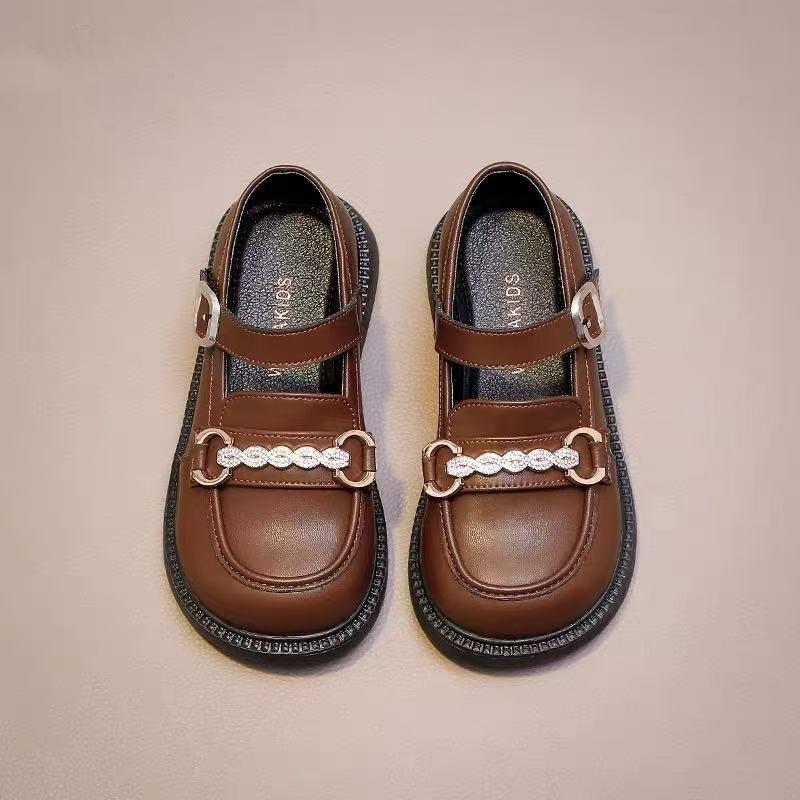 

Кожаные туфли для девочек черные мягкая подошва туфли принцессы для маленькой девочки 2025 новые детские лоферы весна и осень новая обувь для выступлений 36 коричневый