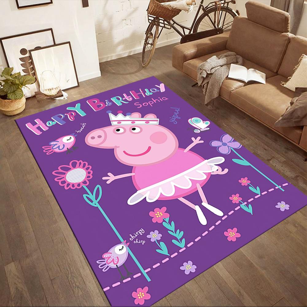 Peppa Pig And Friends Square rugs are a great choice for living rooms, bedrooms, home décor, and as gifts.