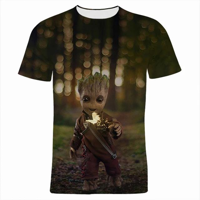 2026 Galaxy Guardians Groot T-shirt Children's Cartoon Anime 3D Fashion T-shirt Top Clothing Anime Clothing
