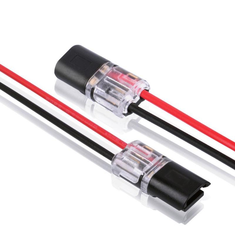 2 Pin Way Plug Electrical Connectors with Locking Buckle Car Wire Double Plug-in Terminal Block Cable Connection Strips Clamps
