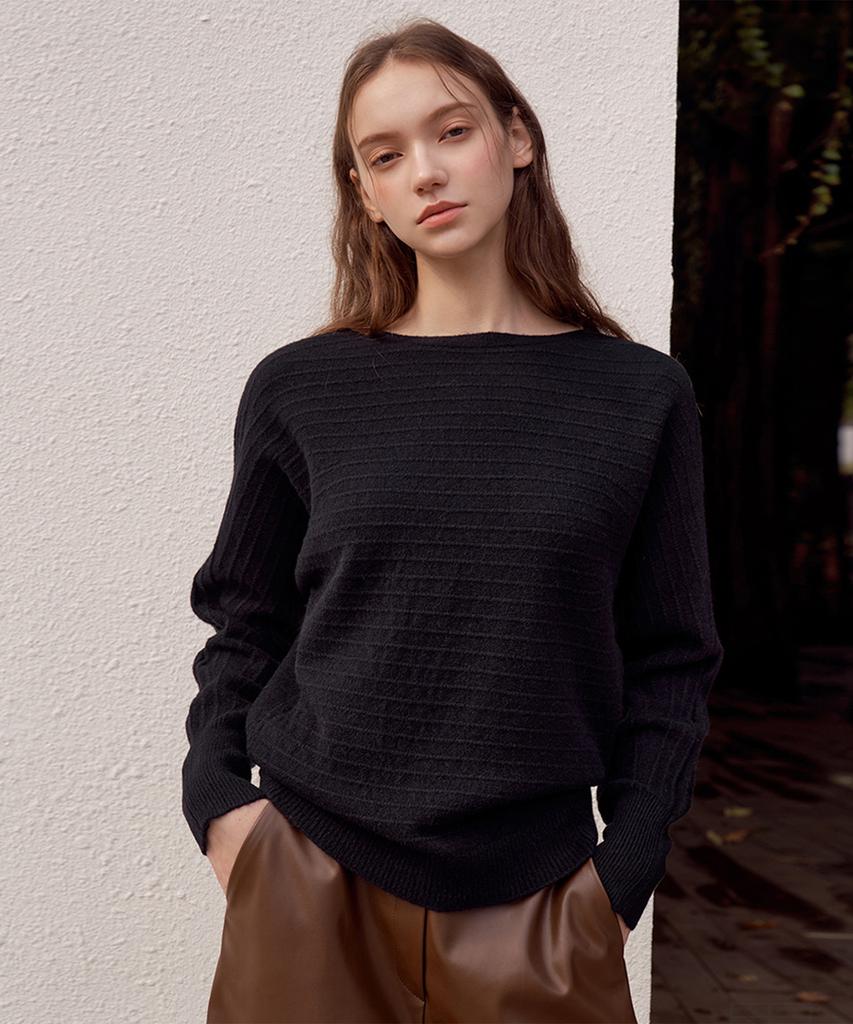Baseukala Stripe Boat Neck Knitwear (7Colors)