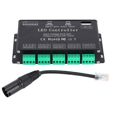 12-Kanal-DMX-Konstantdecoder RGB-LED-Lichtstreifen-Controller DMX512-Decoder DC5-24V