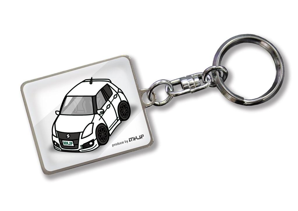 Custom Keychain for Suzuki Swift Sports White White Car Color [MKJP] ZC32S, Base,