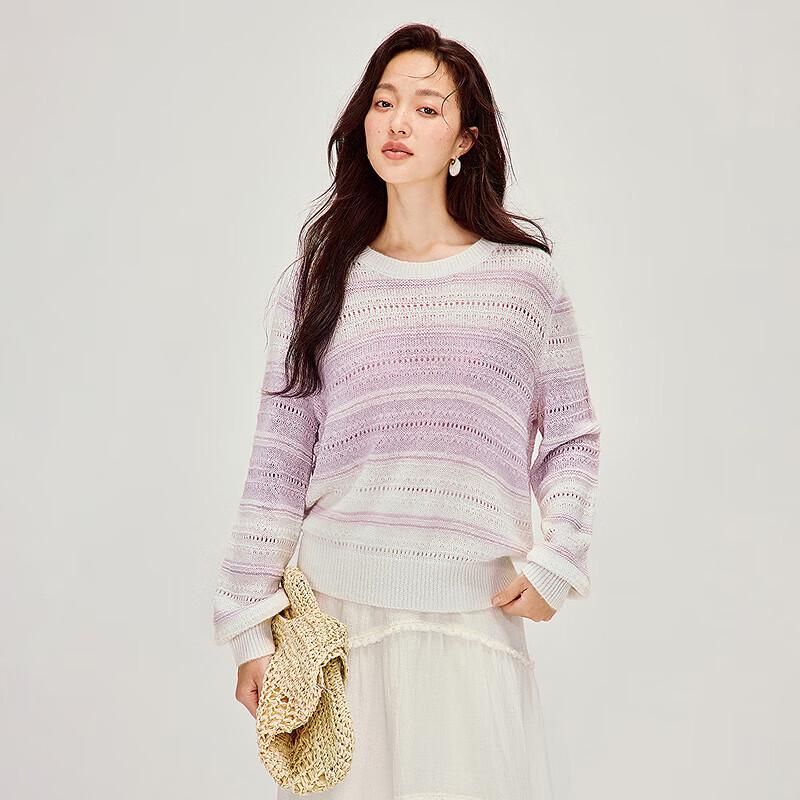 

Женский французский вязаный свитер INMAN с полосками и цветовыми блоками M