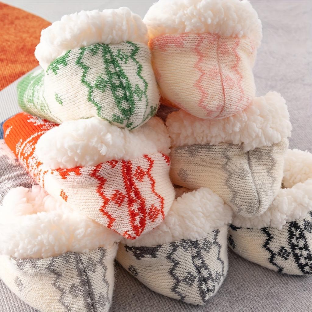 Non Slip Women's Warm Plush Coral Fleece Socks | One Pair Solid Color Floor Socks No Show Socks