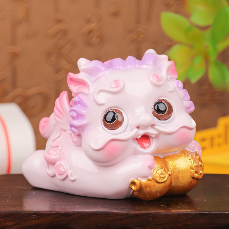 Creative New Lovely Pixiu Design Resin Crafts Ornaments Cute Craft Gifts Home Car and New Year Decorative Desktop Ornaments Gift