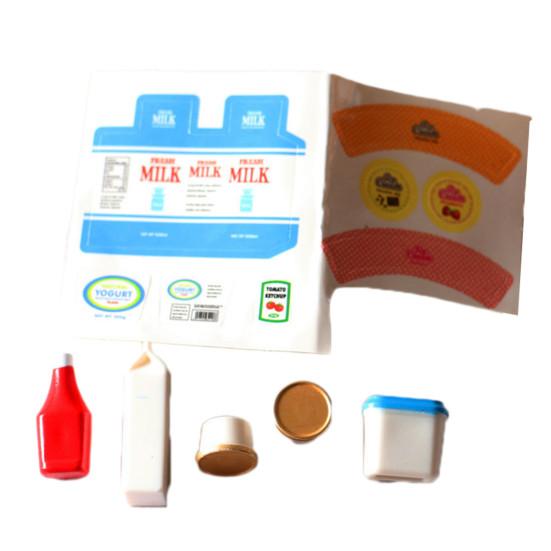 5Pcs/Set Miniature Food Cute Realistic Resin Tiny  Milk Yogurt Ketchup Cans Food Plastic Model Toy for Kids
