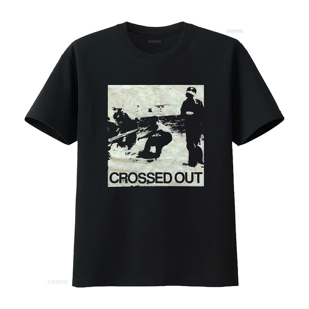 CROSSED OUT Guitar T Shirt Punk Infest Power Violence Grindcore Hardcore vintage Washed Slightly Breathable designer clothes