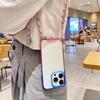 Crossbody Lanyard Gradient Clear Acrylic Case For Iphone 14 13 12 11 Pro Max Soft Tpu Edges Cover With Rope Strap Shell