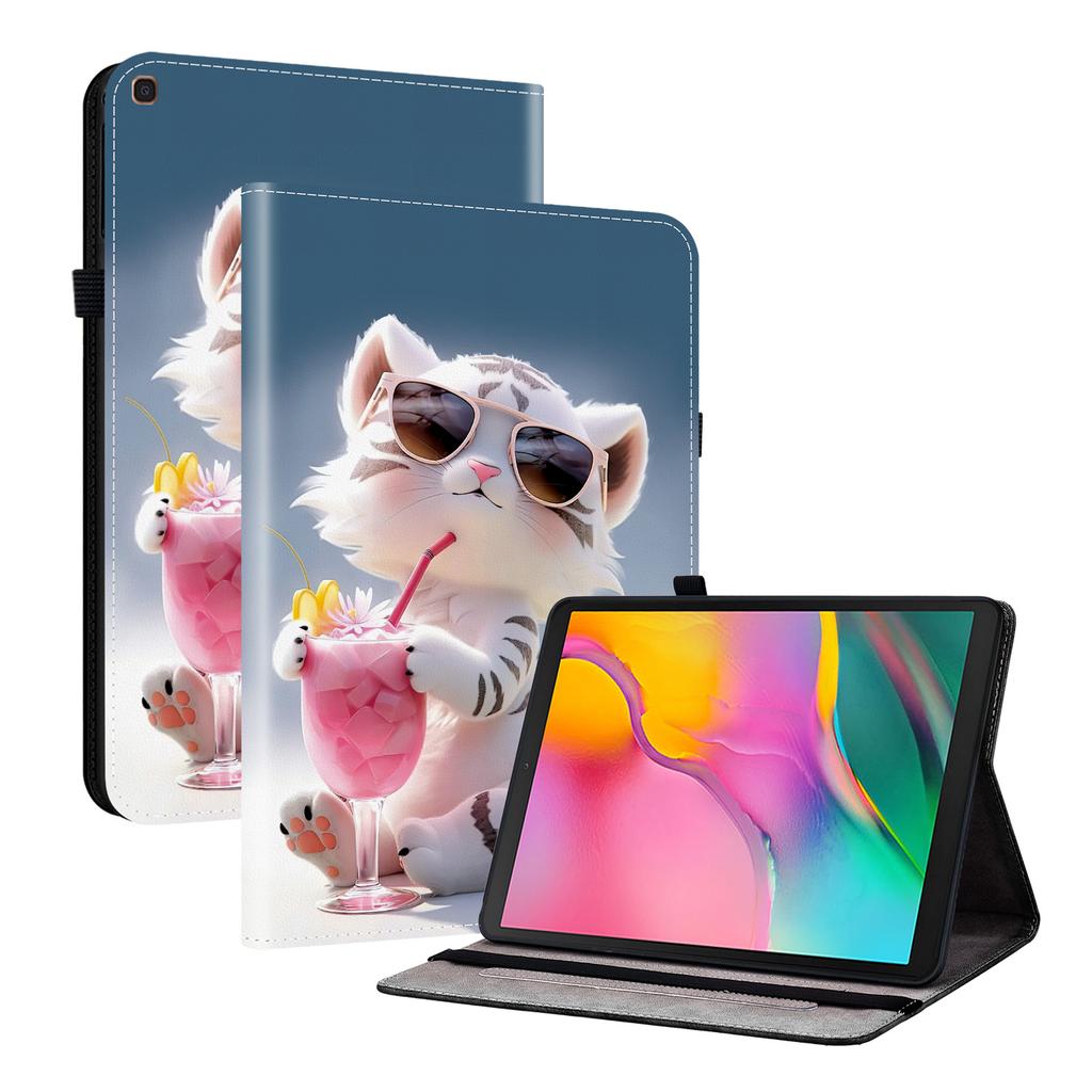 Tablet-Hülle aus PU-Leder für Samsung Galaxy Tab A 10.1 (2019)-11 Stile! Langlebig, mit 2 Ständerfächern, Stifthalter und Kartenfächern, flexibler TPU-Rückseite