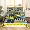Policeman Car Duvet Cover King Queen Size Cartoon Black Police Car Bedding Set Boys Red Blue Cop Lights 2 3pcs Polyester