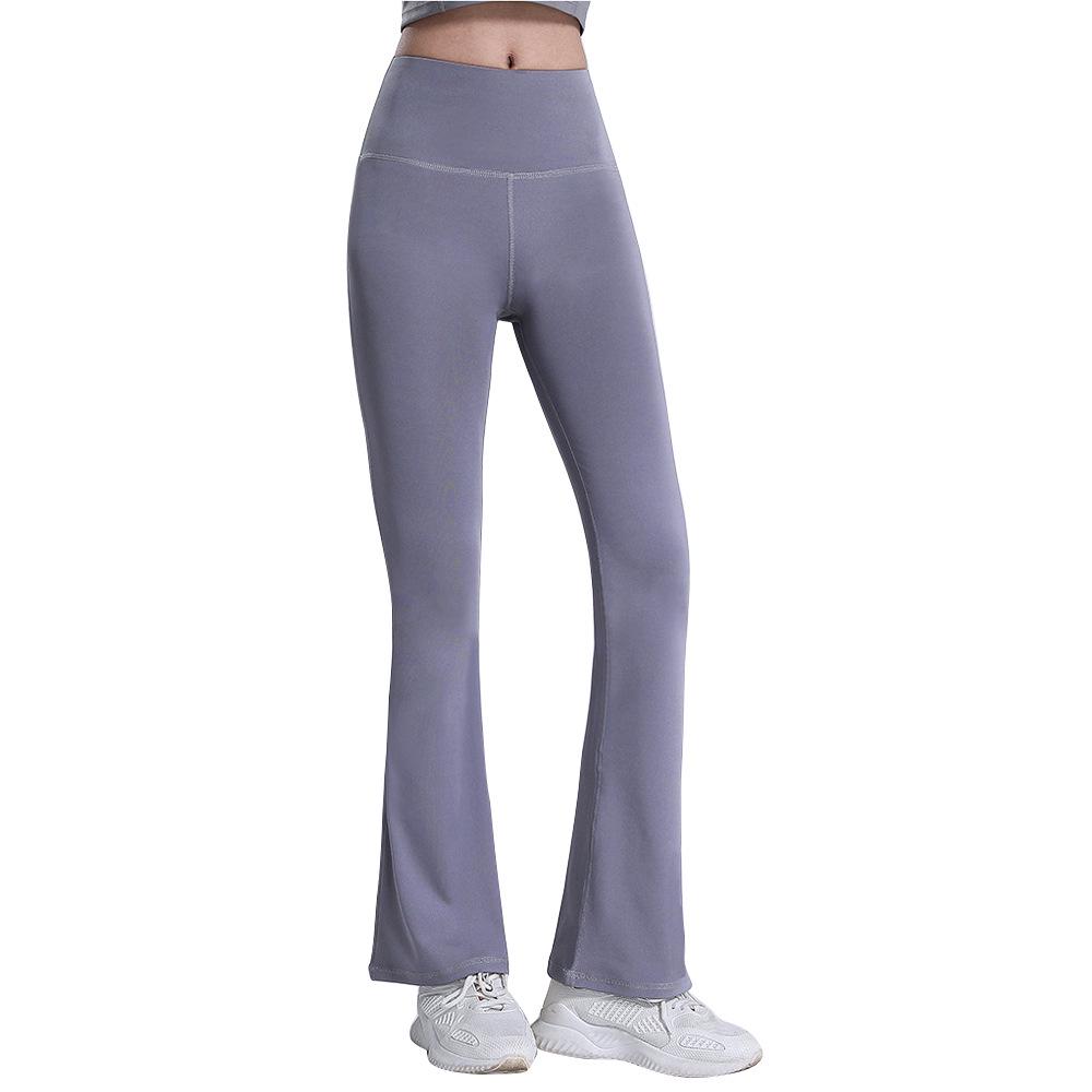Lulu Women's Nude Feel Flare Yoga Pants – High Waist, Quick-Dry, Hip-Lifting, Slimming, Wide Leg Fitness Tights.