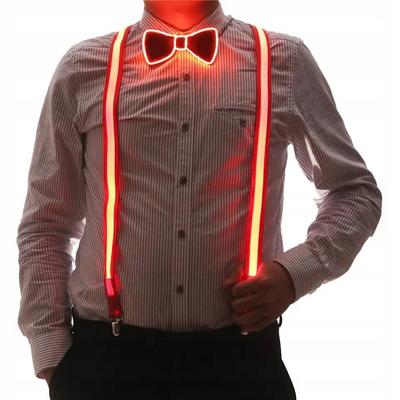Led Harness And Bow Tie Set Glowing Set Party New Year's Eve Wedding Orange