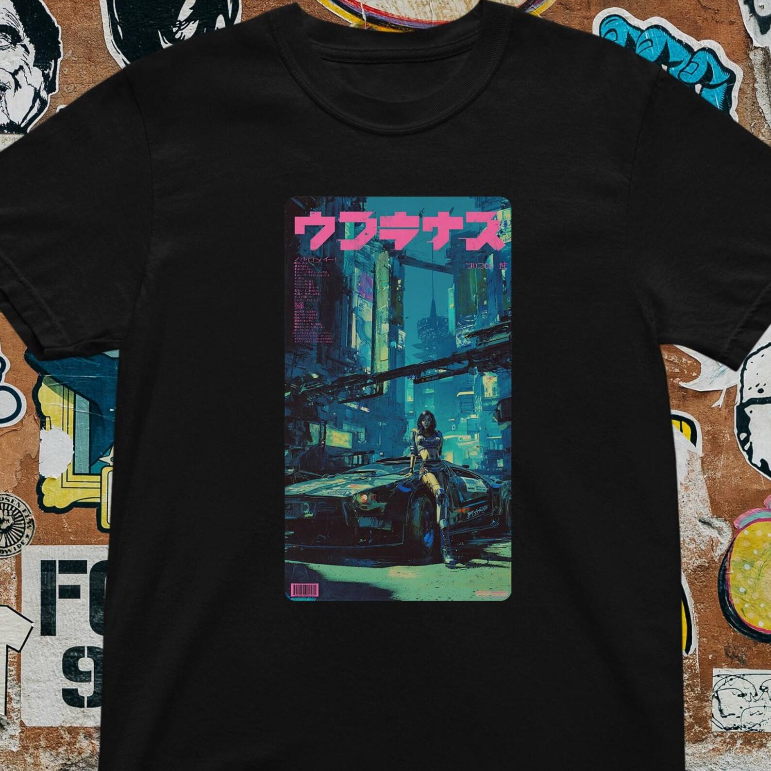 Cyberpunk T-Shirt City Graphic : Japanese Vaporwave Streetwear S
