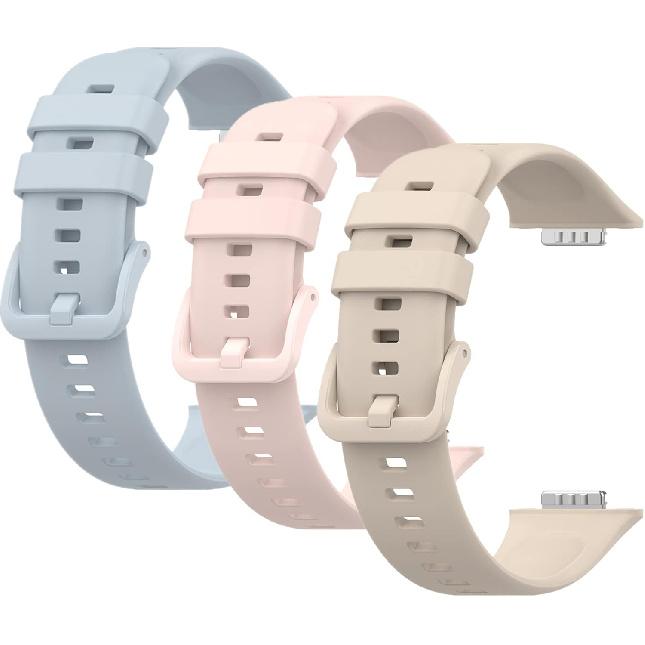 

Сменный ремешок Muovrto для Huawei Watch Fit 2, силиконовый спортивный ремешок для Huawei Watch Fit 2 Active/Classic/Elegant Light Blue+pink+Ivory
