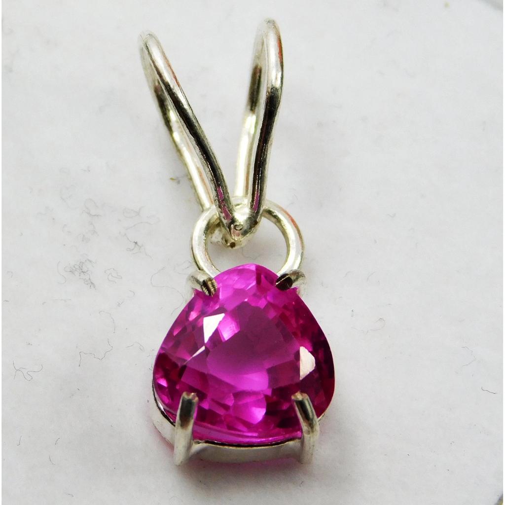 Certified 11.15 Ct Natural Ceylon Pink Sapphire 925 Solid Silver Pendant Gems
