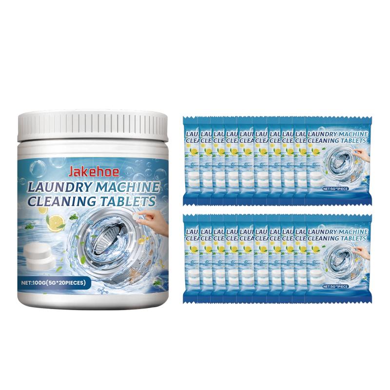 Washing Machine Cleaner 20 Tablets Powerful Deodorizing Foaming Formula Suitable for Drum and Clothes Fresh Appliance Maintenance