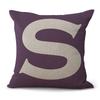 Simple Pure Color English Alphabet throw pillow cover with short plush print for living room sofa decoration cushion cover