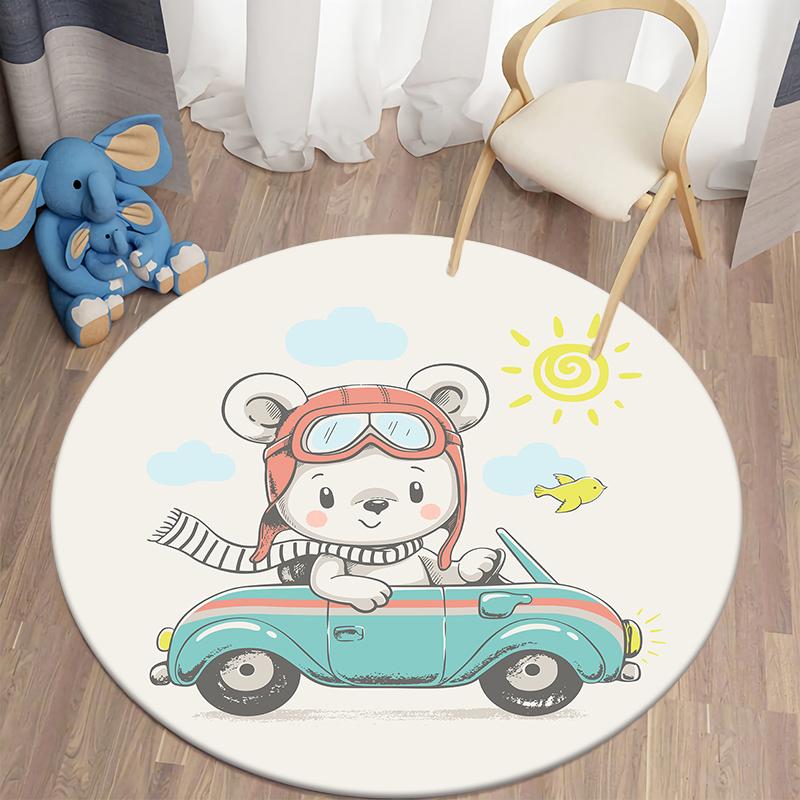 Potištěný kulatý koberec do obývacího pokoje Camping Picnic Mat Protiskluzová podložka na jógu