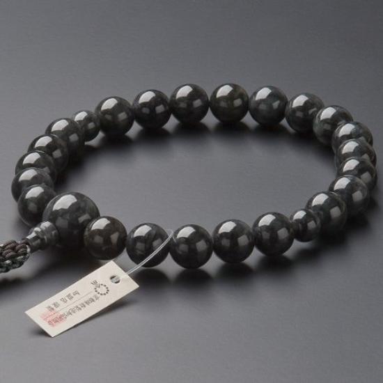 Buddhist Altar Shop Takita Shoten Prayer Beads Jodo Shinshu Formal Prayer Beads Black Burmese Jade 22 Beads Silk Tassel Kyoto Prayer Full Strand