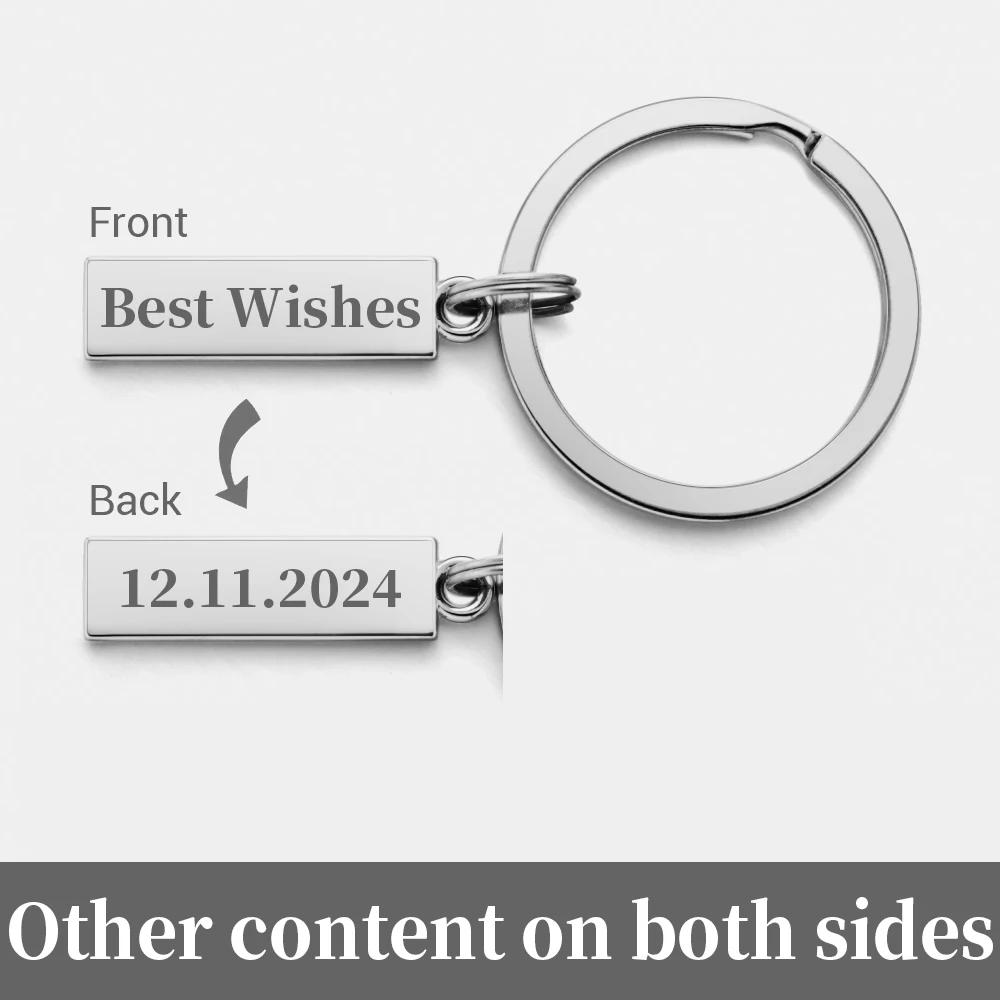 Anti-lost Keychain Small Chic Personalized Keyring for Car Phone Number Men Women Gift Key Chain Holder P021