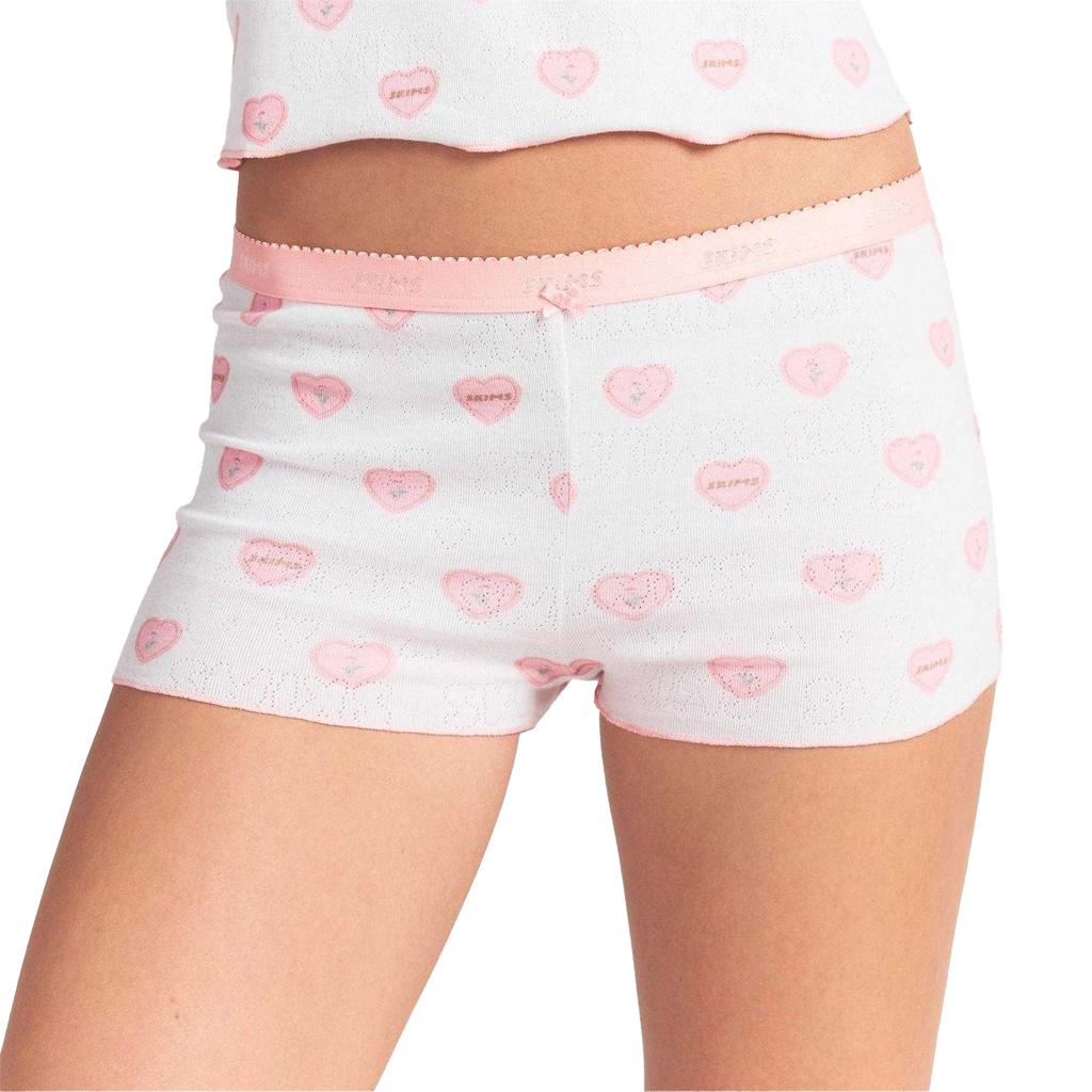 Skims Womens/Ladies Hearts Pointelle Top & Shorts Set