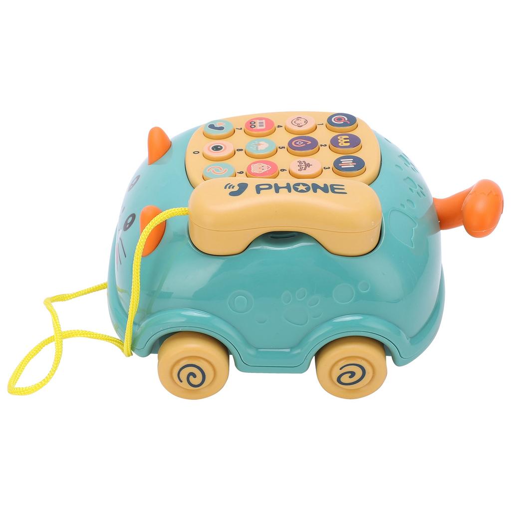 Kids Cute Mobile Phone Toy 16 Different Functions Children Simulation Cat Phone CarGreen