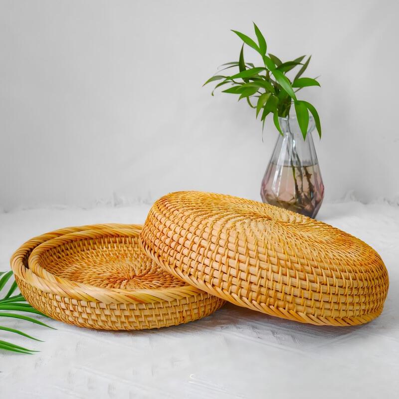 Hand-Woven Rattan Storage Basket