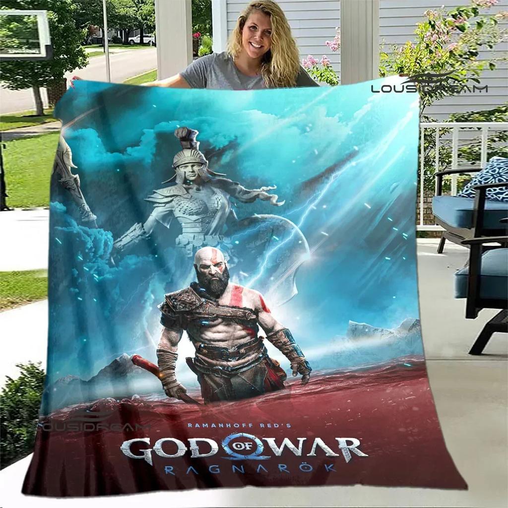 Game God of War Printed Blanket Picnic Blanket Warm Flannel Blankets Home Bed Linings Blankets for Beds Birthday Gift