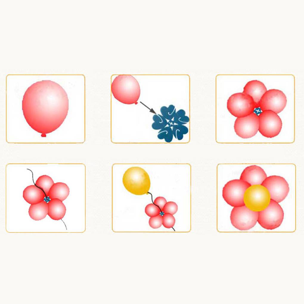 6PCS Air Balloon Plum Blossom Shape Fixed Clip Easy To Use Cute Airballoon Clamp Folder Party Supplier