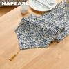 1PC NAPEARL Retro Chinese Blue and White Porcelain Printed Cotton and Linen Table Runner for Dining Table Coffee Table Home Decor