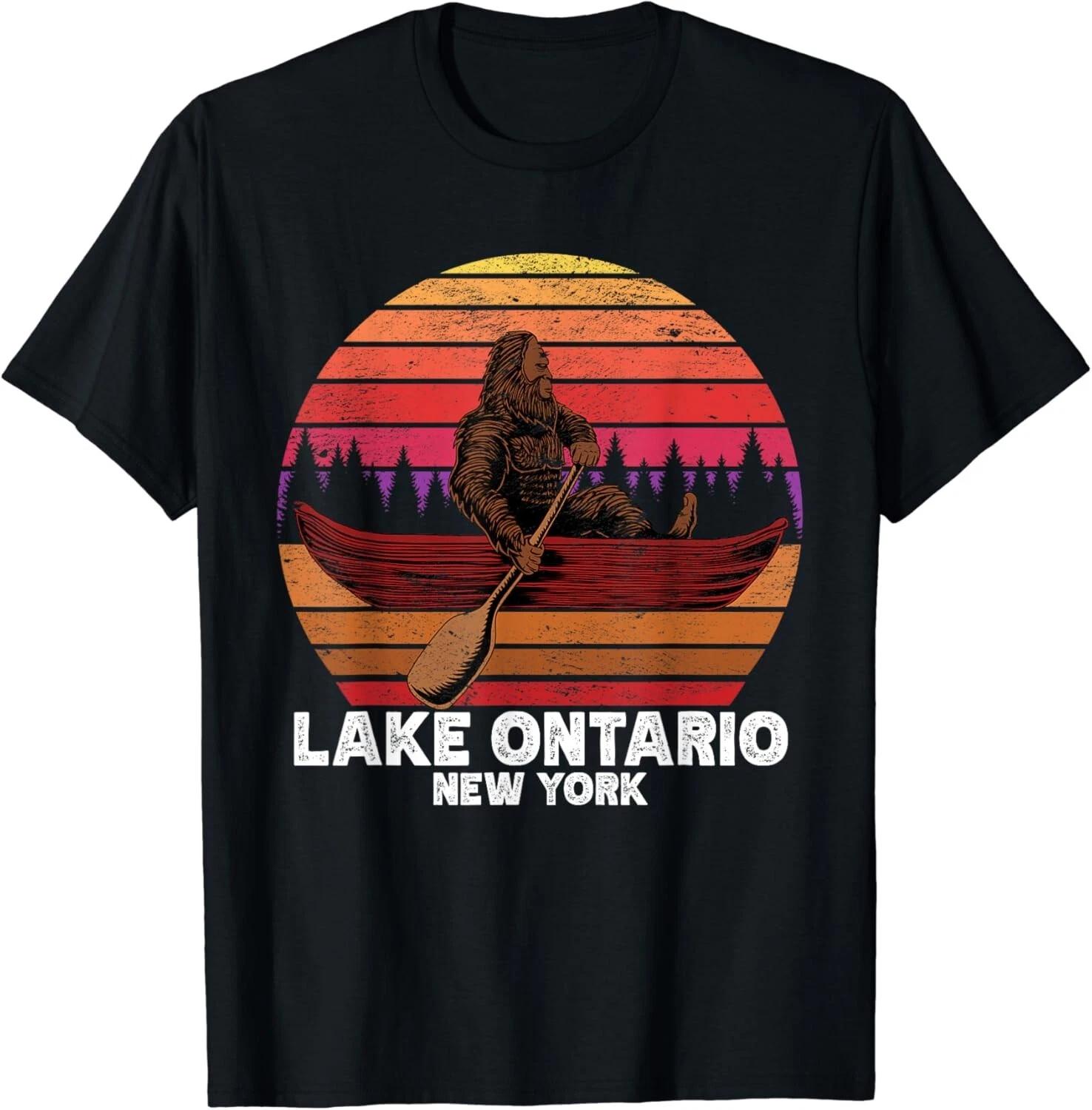 

Бигфут рыбалка каноэ озеро Онтарио подарок унисекс футболка 4XL