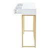 Console Table with 2 Drawers Light Luxury Modern Metal Golden Frame Living Room Farmhouse Long Hallway Table Behind Sofa Narrow Entryway Table