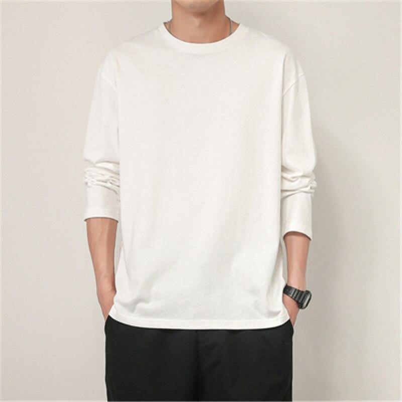 100% Katoen Merk Kwaliteit Heren T-shirt Effen Kleur Dress Up Man Lange mouwen Pure Kleur Dames t-shirt T-shirts Voor Mannen Tops