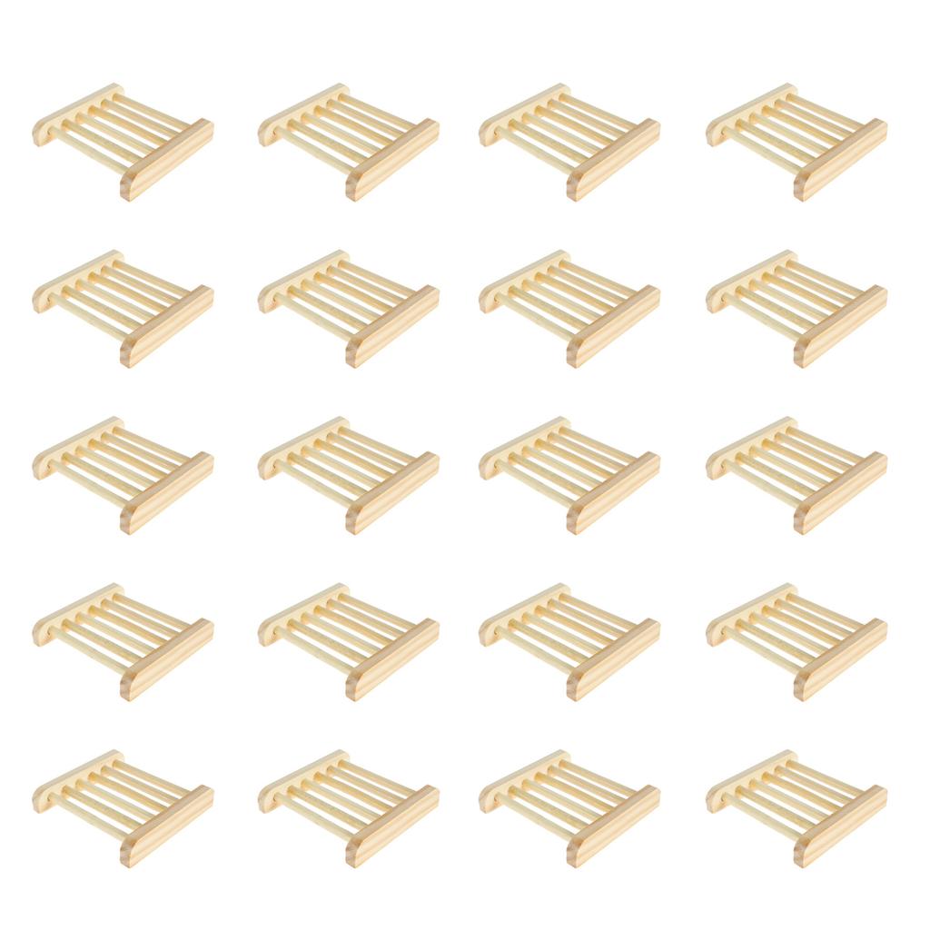 10/20Pcs Wooden Soap Tray Self Draining Soap Dish Holder Natural Wooden Holder Bathtub Shower Dish Accessories for Bathroom