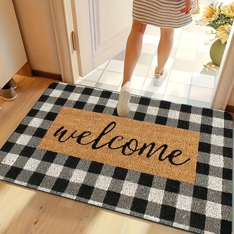 

1 шт. коврик для пола с рисунком welcome, современный кухонный полиэстеровый ковер, нескользящий, красочный ковер для помещений, для декора дома, ванной комнаты, спальни, гостиной 40*60cm