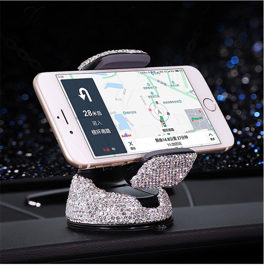 Bling Crystal Car Phone Mount with One More Air Vent Base Cell Phone Holder New